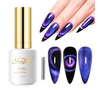 Imtiti 9D Cat Eye Gel Nail Polish, 15ML Blue Chameleon Holographic Glitter Cat Eye Gel Polish with Magnet UV LED Magnetic Gel Nail Polish Sparkly Home DIY Manicure Nail Salon Kit