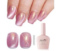 Imtiti Aurora Cat Eye Gel Polish, Pearl Purple Gold Holographic Glitter Magnetic UV Soak Off Gel Nail Polish (0.34 Fl Oz-996)