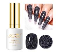 Imtiti Black Glitter Gel Polish,15ML Black Sparkle Iridescent Diamond Gel Polish Soak off UV Nail Art Manicure for Salon DIY at Home 1Pcs