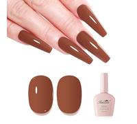Imtiti Brown Gel Nail Polish, Mocha Brown Gel Polish Autumn Winter Soak Off LED UV High Gloss Art Manicure Salon DIY Design 10ml
