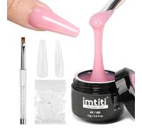 Imtiti Builder Gel Nail, 3 in 1 Gel for Extension,Strong, UV LED Lamp Cure Required,Nails for Home DIY Professional Nail Salon(Light Pink-15g)