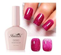 Imtiti Glitter Gel Nail Polish, 1Pcs Hot Pink Sparkle Rose Soak Off UV LED Gel Polish, Nail Art Starter Manicure Salon DIY at Home for Women (0.34 Fl Oz-960)