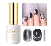 Imtiti Gray Cat Eye Gel Nail Polish, Moonlight Grey Black Holographic Cat Eyes Glitter Magnetic UV Soak Off Cat Eye Gel Polish with Magnetic Stick for Nail Art,15ml