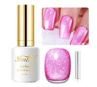 IMTITI Medium Purple Red UV Gel Nail Polish, 15 ml 9D Chameleon Holographic Glitter Cat Eye Gel UV LED Soak Off with 1 Magnet