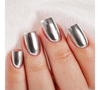 Imtiti Metallic Gel Nail Polish, Chrome Mirror Shine gel polish High Gloss Soak Off UV LED Metallic Silver 3D Drawing Mirror Manicure Salon Design 10ML