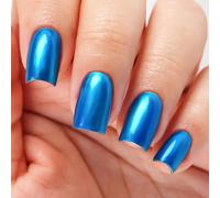 Imtiti Metallic Gel Nail Polish Set, 2 Pcs 10ml Chrome Mirror Shine Gel Polish & Sky Blue Jelly Polish Soak Off UV LED Spring Summer Art Manicure Salon DIY Design Kit