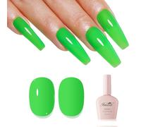 Imtiti Neon Gel Nail Polish, Neon Green Gel Polish High Gloss Soak Off UV LED Spring Summer Art Manicure Salon DIY Design 10ml