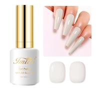 Imtiti Nude Gel Nail Polish, Milky White - 15ML Soy LED UV Gel Polish Spring Summer Gel Nail Kit with Soak Off Feature for DIY Nail Art Starter Manicure