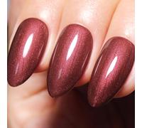 Imtiti Pearl Gel Nail Polish,15 ML Copper Red Glitter Drawing Gel Polish Shell Thread Shimmer Mermaid Nail Gel Polish Soak Off UV LED for Home DIY Nail Art Manicure Salon