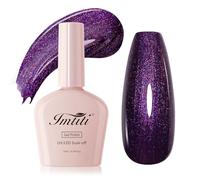 Imtiti Purple Glitter Gel Nail Polish 10ML Soak Off UV LED Sparkly Violet Holographic Long Lasting 28+ Days High Gloss Salon Quality Nail Polish for Women Girls Gift 0.34 fl oz
