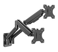 IMtKotW Monitor Wall Mount 2 Monitors for 17-32 inch Flat & Curved Screens, 9kg/arm, Ergonomic Height Adjustable Tilt/Swivel and Rotate, VESA 75x75/100x100 Monitor Mount Wall