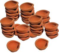 IMTRA FASHION 24 Pcs Clay Diya Set Handmade Terracotta Diyas for Diwali Pooja Earthen Oil Lamps Miiti Dia with Cotton Wicks