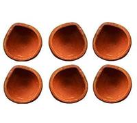 IMTRA FASHION Handmade Clay Diya for Diwali Mitti Diya with Cotton Wicks Indian Oil Lamps Puja Dia Tealight Earthen Diyas Set of 6 Pcs