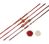 IMTRA FASHION Rakhi for Brother Pack of 4 Pcs Indian Handmade Thread Raksha Bandhan Rakhee