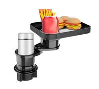 Imtrub 2024 Upgraded Car Cup Holder Expander Tray, 4-in-1 Car Cup Holder Tray Table with Phone Holder, 360° Rotating Design, Adjustable Car Food Tray Table for Eating, Road Trip, MKUT50QTIHPFPAZZ
