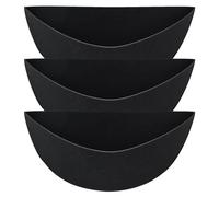 Imtrub 3 Hanging Basket Liner,Pre-Shaped Replacement Felt Liners for Garden Trough Plante-,Black Non-Woven Fabric Wall Plant-ers for Wall Mounted Planter Garden Fence Flower Window (12"/14"/16")