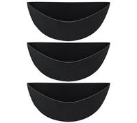 Imtrub 3 Hanging Basket Liner,Pre-Shaped Replacement Felt Liners for Garden Trough Plante-,Black Non-Woven Fabric Wall Plant-ers for Wall Mounted Planter Garden Fence Flower Window (12"/14"/16")