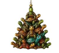 Imtrub Acrylic Turtle Christmas Ornament | Home Wall Christmas 2D Turtle Ornament | Festive Sea Animal Pendant for Door Wall Fireplace Bedroom Living Room Home Party Supplies Window