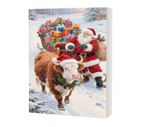 Imtrub Christmas Countdown Calendar 2025-2D Acrylic Highland Cow Advent Decoration | 24 Days Christmas Countdown Highland Cow Ornaments | for Adults Teens Family Girls Teenagers Boys Men