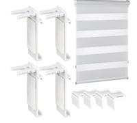 Imtrub Hold Down Bracket,White L-shaped Roller Blind Clamp | Accessory No Drilling Required, for Shades, Horizontal Blinds, Zebras Blinds
