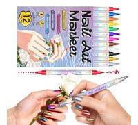 Imtrub Nail Paint Pens, Quick Drying 12 Colors Fingernail Art Pens, Nail Painting Markers, for Girls Wife Girlfriend Daughter Holiday Christmas Birthday Party Home Salon Beginner