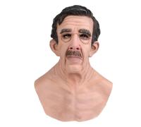 Imtrub Old Man Masque Scary | Cosplay Masque Spooky Old Man Face Cover in Latex,Realistic Human Face to Creat Festive Atmosphere for Haunted Houses, Theatre