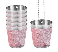 Imtrub Stainless Steel Shot Cups, 6 Pack Metal Shot Glasses Necklace, Shot Glasses Portable Shot Glasses Camping Cup Hen Shot Glasses Team Bride Cups Shot Glasses