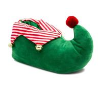 IMTY Kids Elf Slippers Unisex Christmas Novelty Jingle Bells Boys Girls Plush Slippers Slip On Fun Festive Costume House Shoes (Green, 1, UK Footwear Size System, Big Kid, Numeric, Medium, 1)