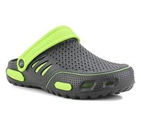 IMTY Mens Lightweight EVA Beach Clogs Summer Breathable Kitchen Garden Hospital Nurse Pool Water Shoe Mules Sandals (Black/Green, UK_Footwear_Size_System, Adult, Men, Numeric, Medium, Numeric_10)