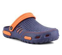 IMTY Mens Lightweight EVA Beach Clogs Summer Breathable Kitchen Garden Hospital Nurse Pool Water Shoe Mules Sandals (Navy/Orange, UK_Footwear_Size_System, Adult, Men, Numeric, Medium, Numeric_8)