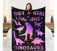 IMUKU Dinosaur Blanket - Warm Fuzzy Throws for Girls Who Love Dinosaurs