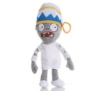 iMuMi 30cm PVZ Myth Zombie Plush, Zombie Cosplay Plushies Plants vs Zombies Stuffed Toy, Imp/Magician/Wizard/Snowman Soft Doll Gift for Fans (White iron bucket zombie)