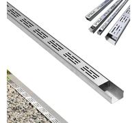 IMUNKT 1-2/5In Slim Trench Drain System Narrow Channel Drain Grate Outdoor Patio Garden Sidewalk Floor Drainage Ditch Splicable Linear Shower Drain(W15xH4cm(5 9/10x1 3/5in))