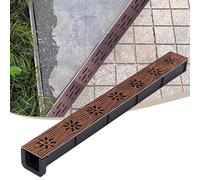 IMUNKT 2" 3" 4" Wide Channel Drain Kit Wood Grain Finish Shallow Trench Drain Yard Sidewalk Pool Kitchen Drainage Ditch U Shape Jointable Shower Floor Drain(Type 1,W 10cm(4"))