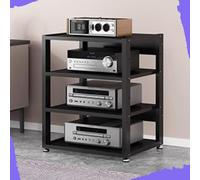 IMUNKT 3/4/5-Tier Audio Component Rack Heavy Duty AV Media Stand HiFi Amplifier Rack - 90cm High - Stereo Receiver Record Player Display Stand(Black,4 Tier-50X40X69.5CM)
