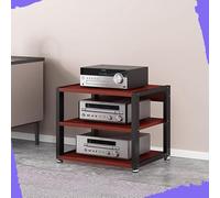 IMUNKT 3/4/5-Tier Audio Component Rack Heavy Duty AV Media Stand HiFi Amplifier Rack - 90cm High - Stereo Receiver Record Player Display Stand(Teak,3 Tier-50X40X48.5CM)