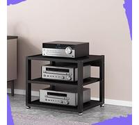 IMUNKT 3/4/5-Tier Audio Component Rack Heavy Duty AV Media Stand HiFi Amplifier Rack - 90cm High - Stereo Receiver Record Player Display Stand(Black,3 Tier-50X40X48.5CM)