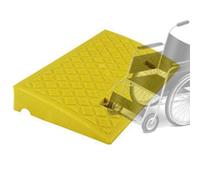IMUNKT 5" 4" 3" Rise Threshold Ramp For Wheelchair Scooters Steps, Driveway Curb Ramps, Plastic Doorway Ramps, Garage Entry Ramp, Non Slip, Portable(Yellow,4.3in/11cm)
