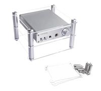 IMUNKT Acrylic Mini HiFi Rack Audio Rack Tower 2 Layer AV Media Stand Transparent Desktop Streaming Device Shelf CD Player Game Console Stand