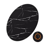 IMUNKT Large Wood Lazy Susan 40in 36in 32in 30in 28in, Dining Table Center Turntable, Kitchen Rotating Plate 360°, Rotatable Serving Tray, Share Food(Black marble,65cm/26in)