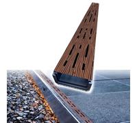 IMUNKT Patio Drain Grate 2" 3" 4" Wide Trench Drain Kit, Deck/Yard Drainage Channel System Wood Grain Finish, Jointable Shower Floor Drain(1pack,50x5x4cm(20x2x1.6"))