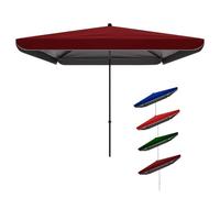 IMUNKT Rectangle Patio Umbrella 6.5' 7' 8' 10' Market Table Umbrella 45° Tilt Large Sunshade Parasol For Garden, Backyard, Shop(Burgundy,1.8x2.2m/6x7ft)