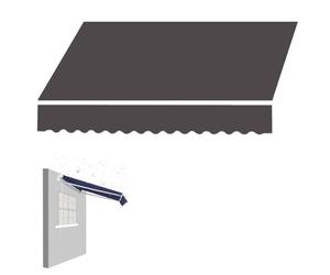 IMUNKT Retractable Patio Awning Replacement Fabric 16'x10' 13'x10' 12'x10' Sun Shade Shelter Replacement Cloth With Valance For Patio Door Window(Gray,16x10ft/500x300cm)