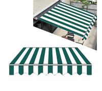 IMUNKT Stripe Retractable Awning Replacement Fabric 6.5ft 8ft 10ft 12ft 13ft 16ft 20ft Sun Shade Cover Deck Yard Window Awning Canvas Replacement(Green-White 1,8.2x7ft/2.5x2.1m)