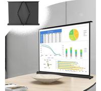 IMUNKT Table Top Projection Screen Portable Retractable Projector Screen 20" 30" 36" 40" 50" Manual Pull Up Mobile Movies Screen For Outdoor Home Theater Office(40inch(16:9))