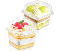imuounl 50Pcs Dessert Cups with Lids 8oz/240ml Reusable Plastic Dessert Cups Clear Dessert Bowls Cheesecake Pots Containers for Cupcake,Pudding,Snacks,Yogurt,Parfait,Fruits,Mousse Party,Birthday