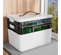 imuounl Large Medicine Storage Box, storage Box, Large First Aid Box Household Container For Medicine Storage, Multi Grid Medicine Box, Portable with Lid Medication Storage Box (3-Layer Extra Large)
