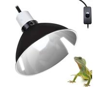 imuounl Reptile Heat Lamp Holder, 8.5 Inch E27 Deep Dome Light Fixture with Polished Aluminium Reflector for Vivariums, UVA/UVB Bulbs, Basking Lamps & Ceramic Heat Emitters