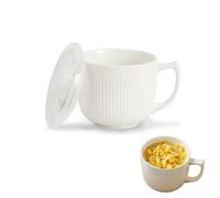 imuounl Soup Bowls with Handles, 900ml Microwave Bowl with Lid, Microwave Soup Mug with lid, Soup Mug with Handles, Soup containers, Instant Noodle Bowl, Porridge Bowl, Ramen Bowls(White)