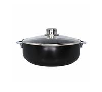 IMUSA 4.4Qt Bistro Ceramic Nonstick Caldero/Dutch Oven with Glass Lid, Black